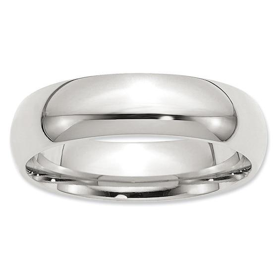 Men's 6.0mm Comfort Fit Wedding Band in Sterling Silver Product Image