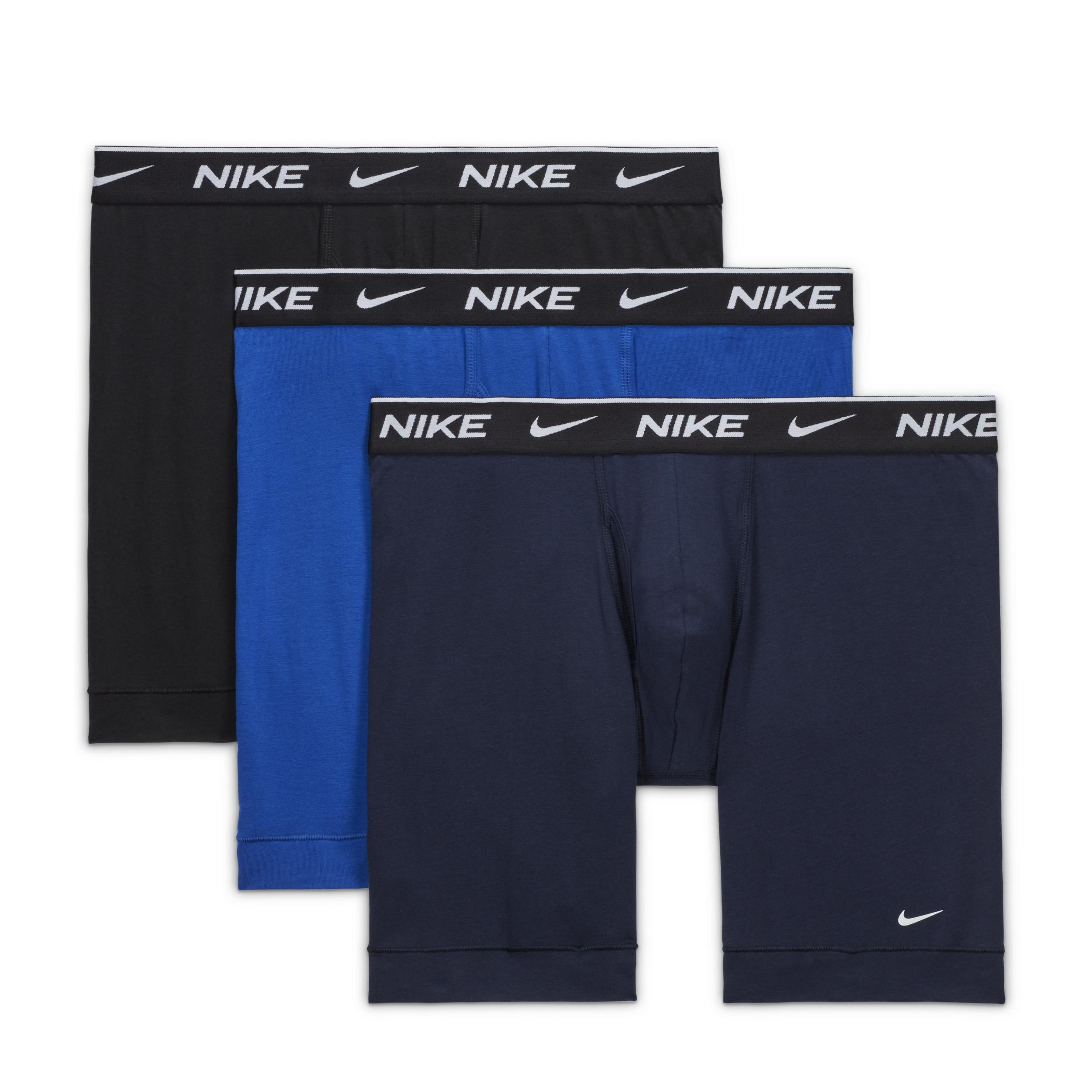 Mens Nike Dri-FIT Essential 3-pack Stretch Long-Leg Boxer Briefs Blue Product Image