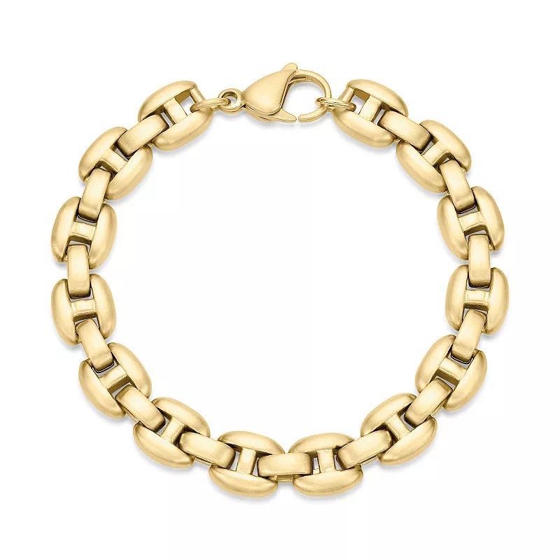 LYNX Mens Stainless Steel Link Chain Bracelet Gold Tone Product Image