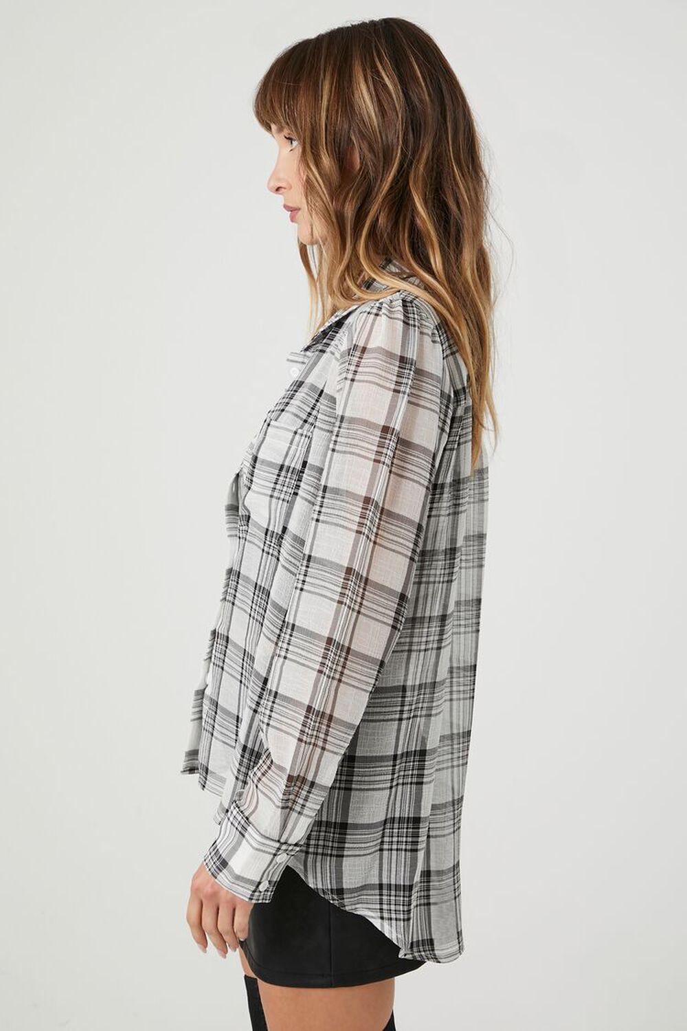 Sheer Chiffon Plaid Shirt | Forever 21 Product Image