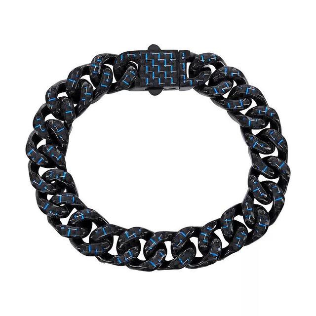 Stainless Steel 12mm Carbon Fiber Cuban Bracelet Product Image