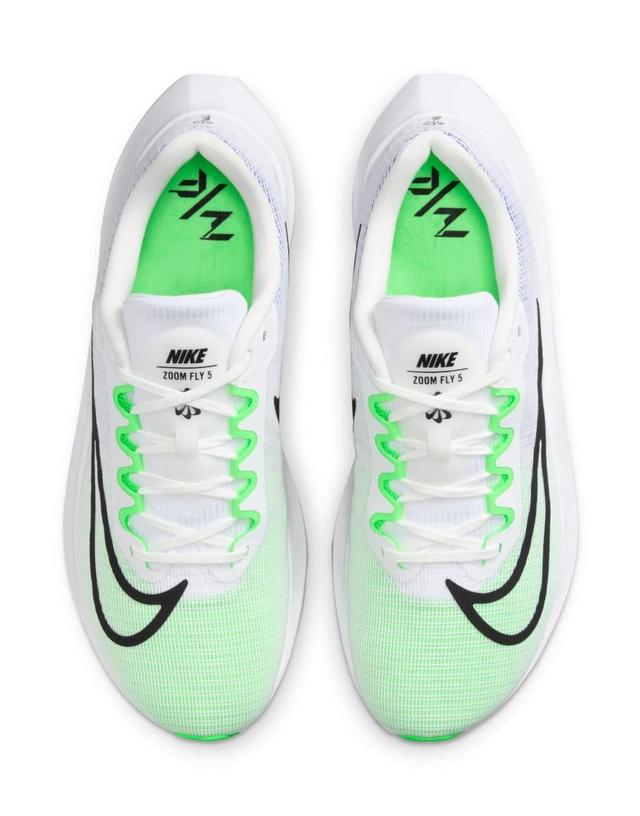 Nike Running Zoom Fly 5 sneakers in green and blue Product Image