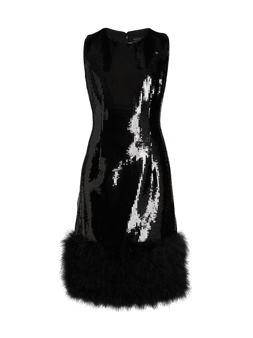 Womens Heritage Chiara Sequin Feather-Trim Dress Product Image