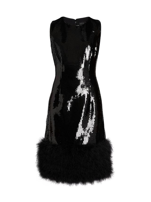 Womens Heritage Chiara Sequin Feather-Trim Dress Product Image