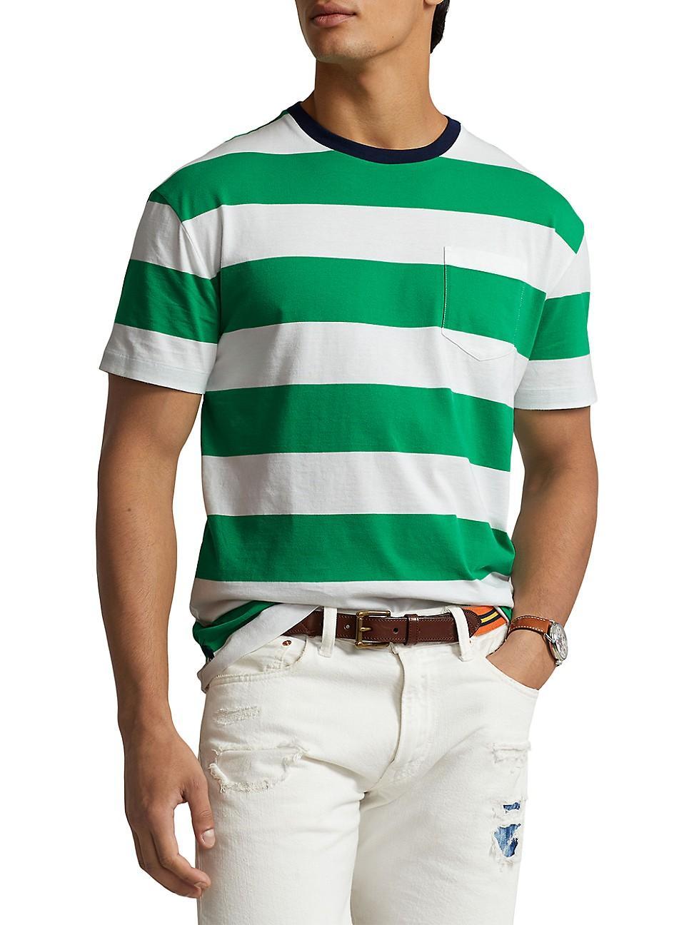 Mens Striped Crewneck T-Shirt Product Image