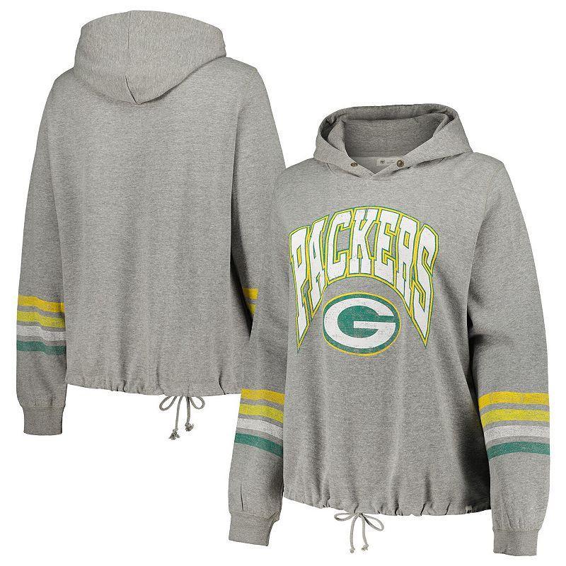 Womens 47 Heather Gray Green Bay Packers Plus Size Upland Bennett Pullover Hoodie Product Image