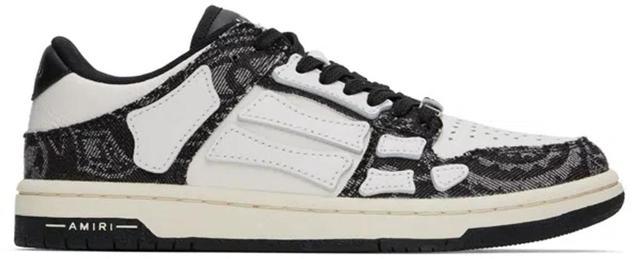 AMIRI Bandana Denim Skel Top Low Sneakers In 001 Black Product Image