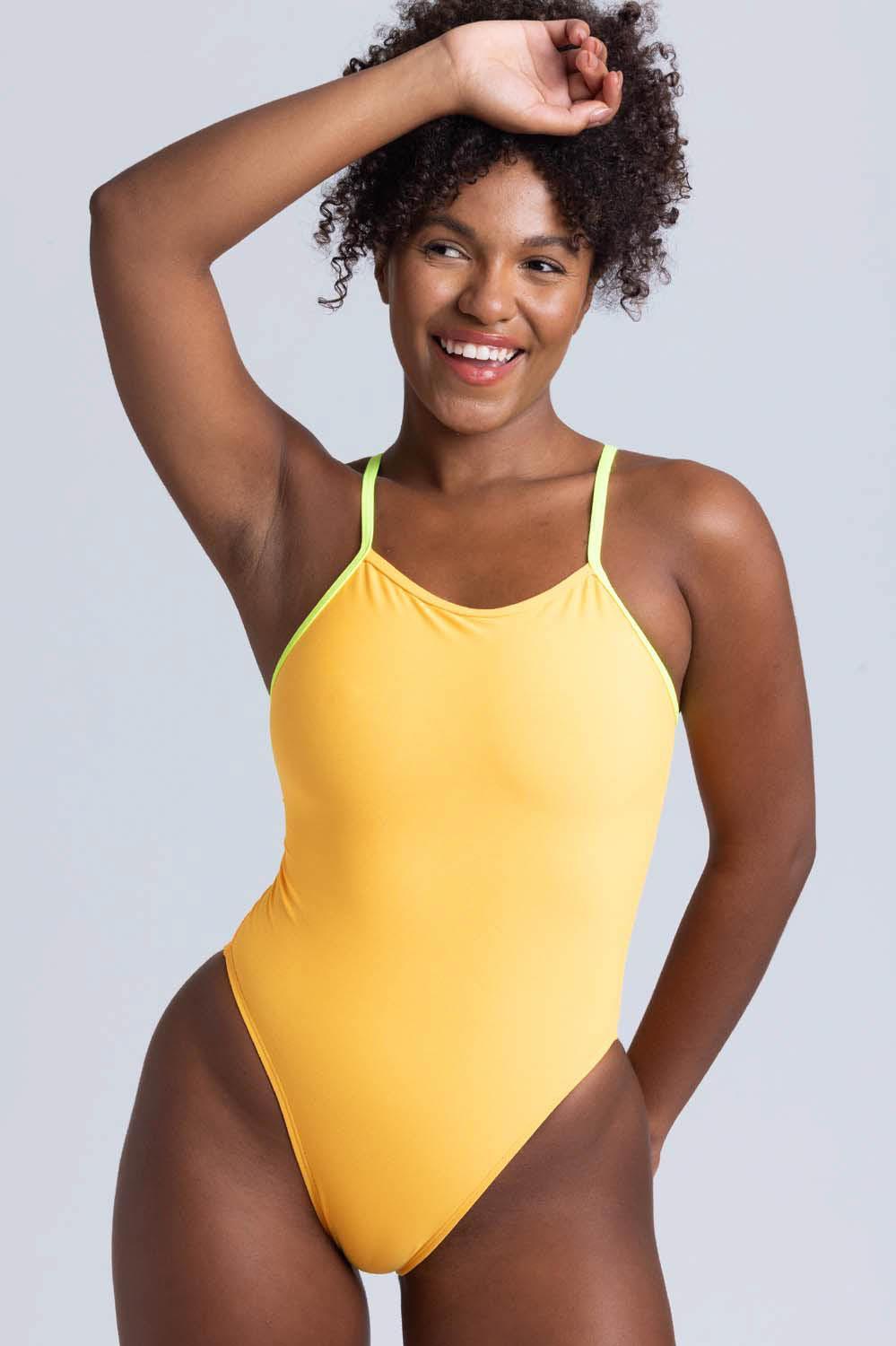 Perry Swim Onesie - Mango Contrasts Female Product Image