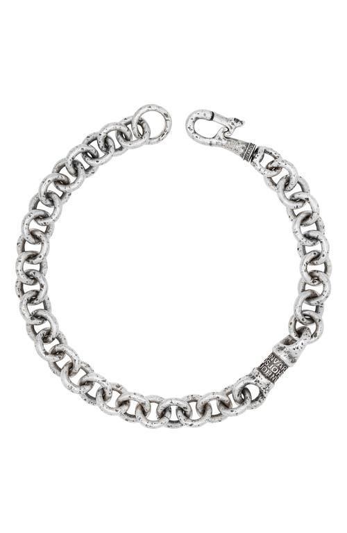 John Varvatos Artisan Barrel Distressed Sterling Silver All Around Link Bracelet Product Image