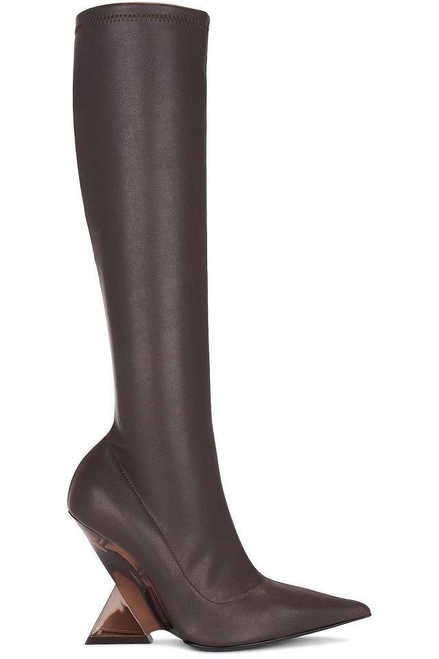 THE ATTICO Cheope Stretch Boot in Chocolate - Brown. Size 37.5 (also in 36.5, 37). Product Image