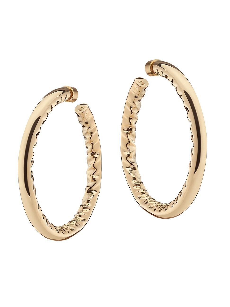 Womens Jennifer 10K-Gold-Plated Hoop Earrings Product Image