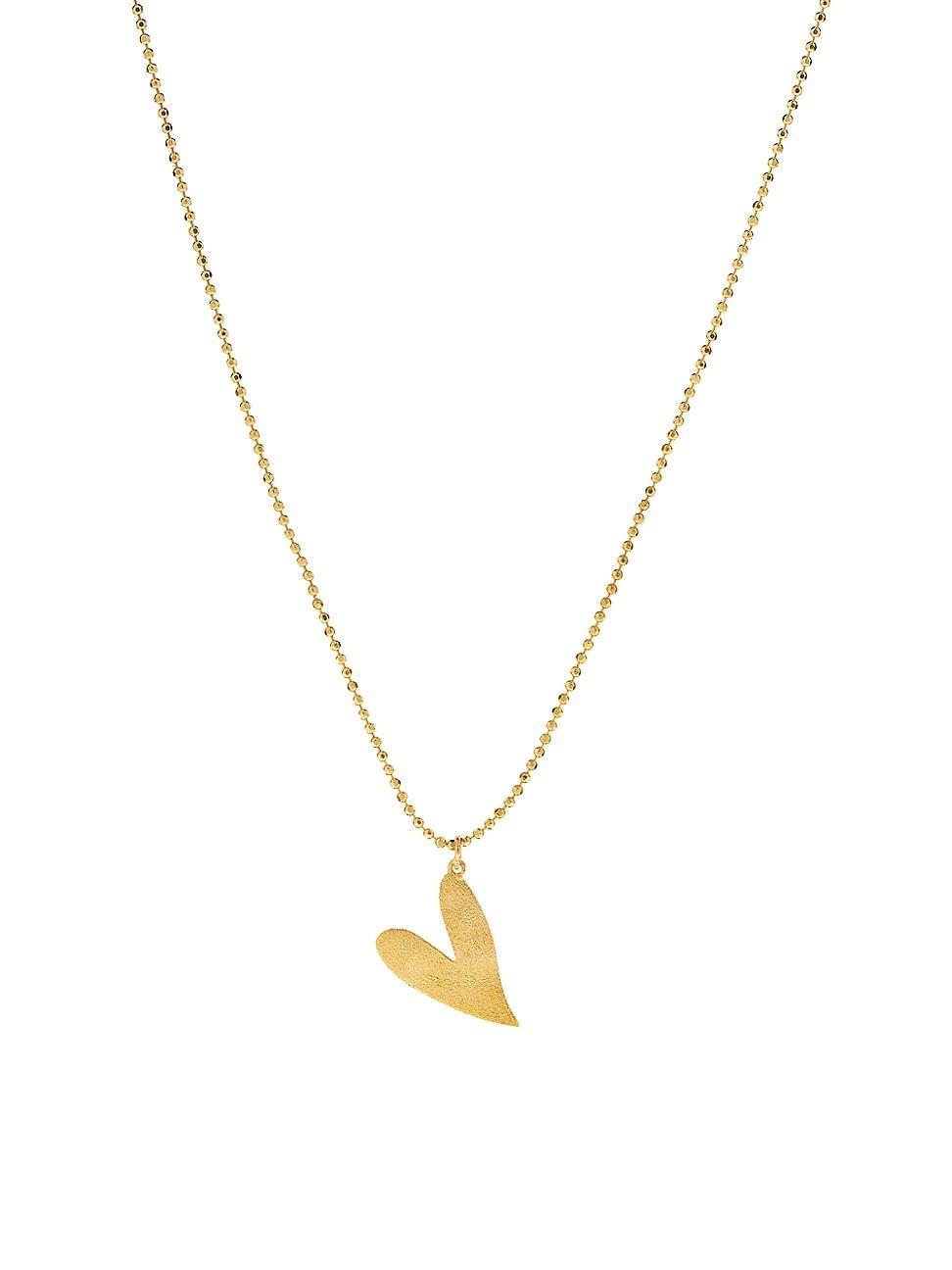 Womens Be Mine 14K Yellow Gold Heart Pendant Necklace Product Image