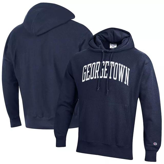 Mens Champion Navy Georgetown Hoyas Team Arch Reverse Weave Pullover Hoodie Grg Blue Product Image