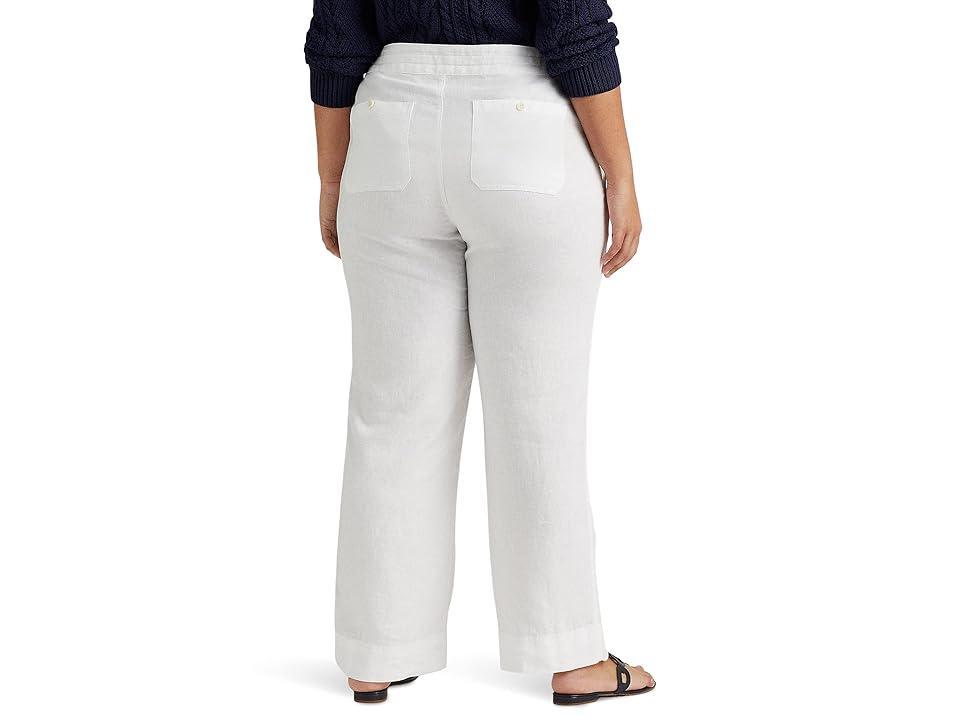 Lauren Ralph Lauren Plus-Size Linen Wide-Leg Pants Product Image