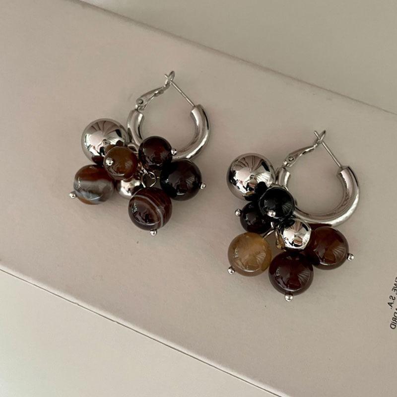 925 Sterling Silver Beaded Drop Earring Product Image