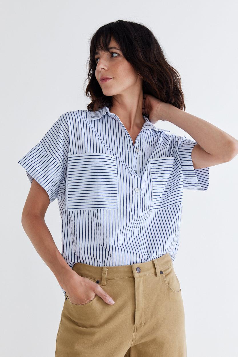 Walk the Line Short Sleeve Poplin Top product image