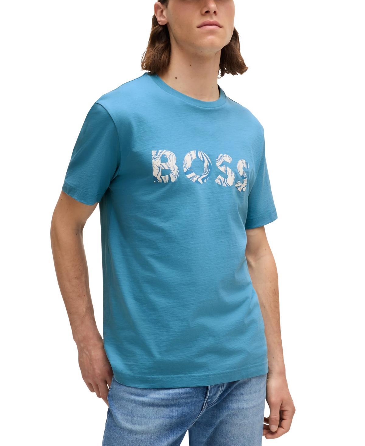 Mens Cotton-Jersey T-Shirt with Logo Print Product Image