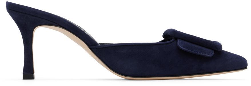 MANOLO BLAHNIK Maysale 70 Mule In Navy Product Image