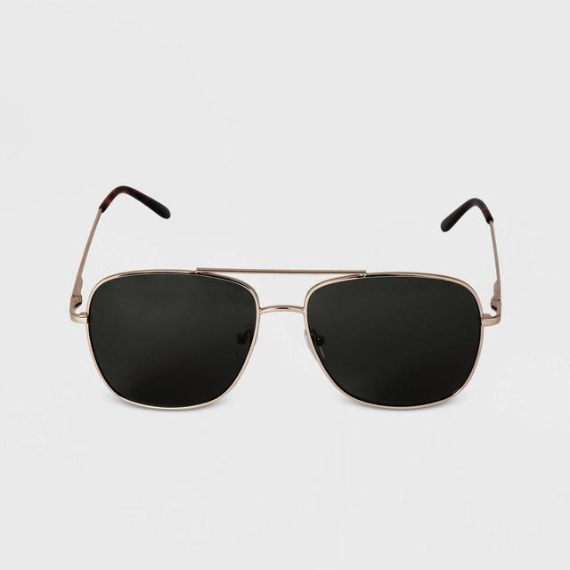 Mens Aviator Metal Sunglasses - Goodfellow & Co Gold Product Image