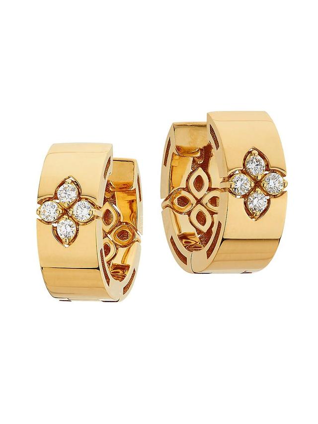 Womens Love In Verona 18K Yellow Gold & 0.16 TCW Diamond Hoop Earrings Product Image