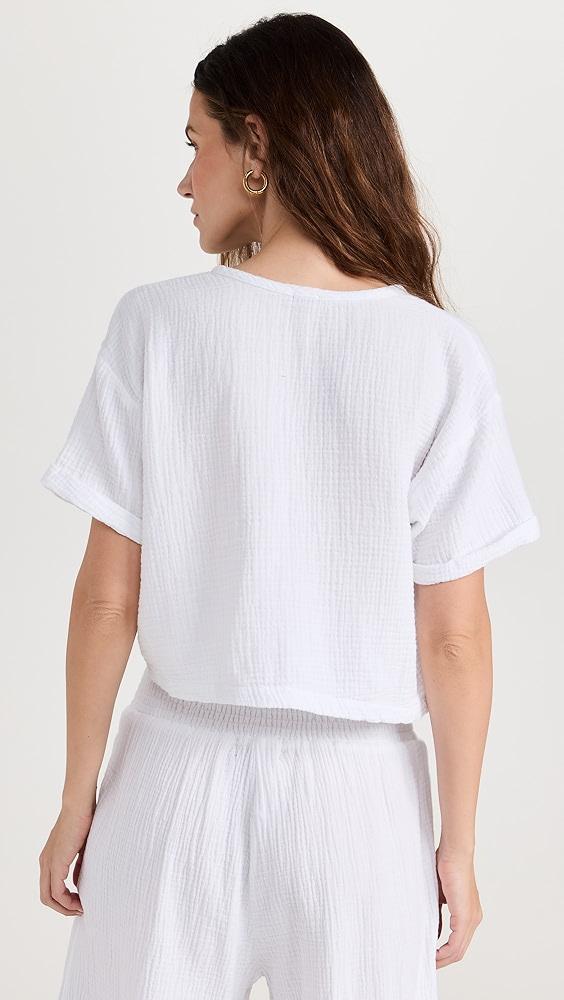 MONROW Gauze V Neck Mini Top | Shopbop Product Image