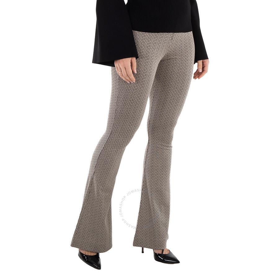 Flared Monogrammed Jacquard Trousers In Multi Product Image