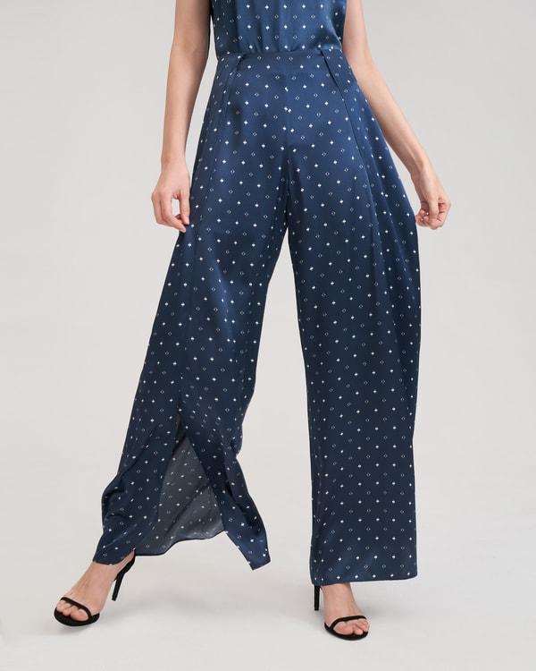 Wide-legged Silk Ginkgo Pants Product Image