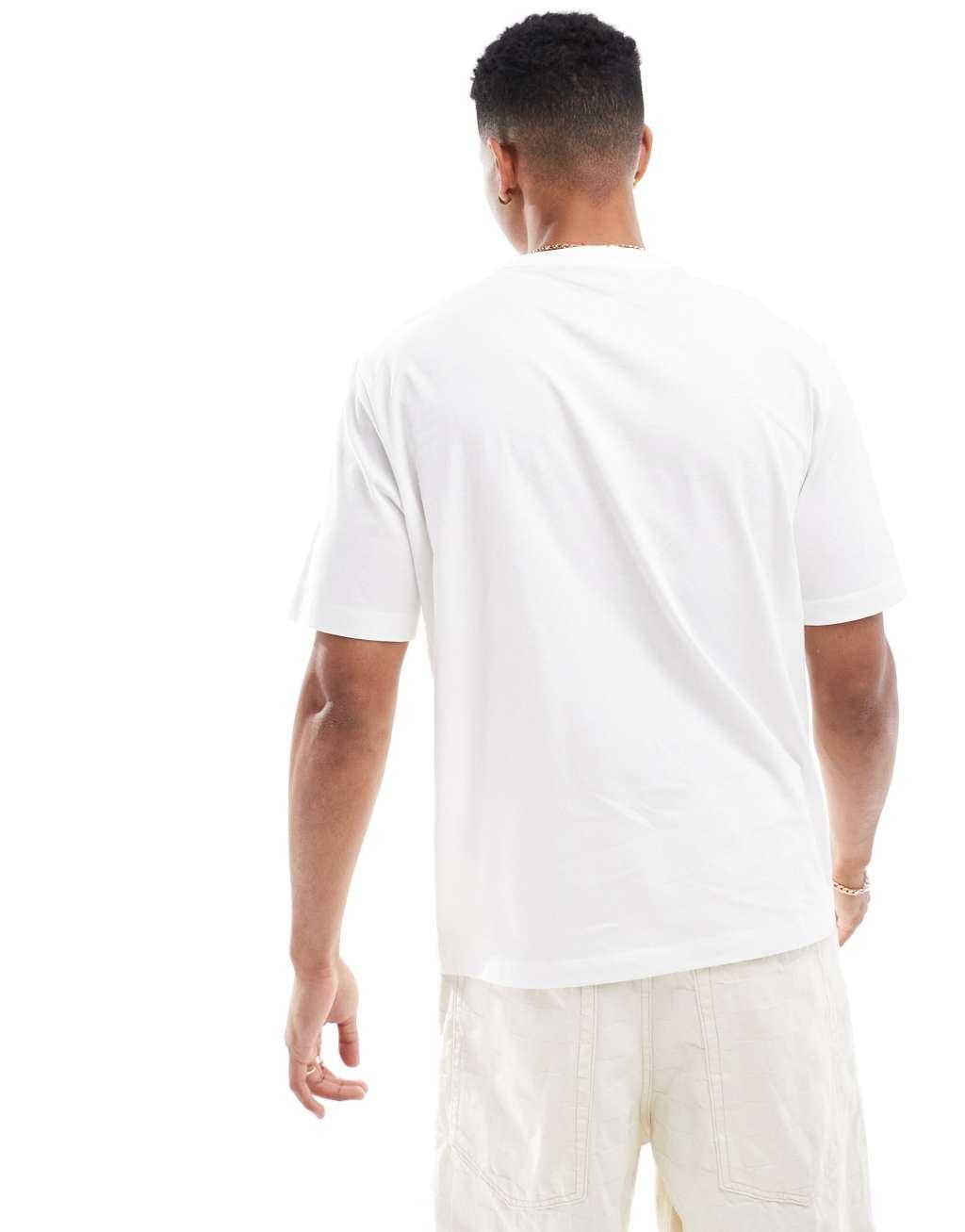 Armani Exchange T-shirt with square logo in off white Product Image