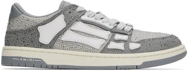 Gray Crystal Skel Top Low Sneakers In Grey Product Image