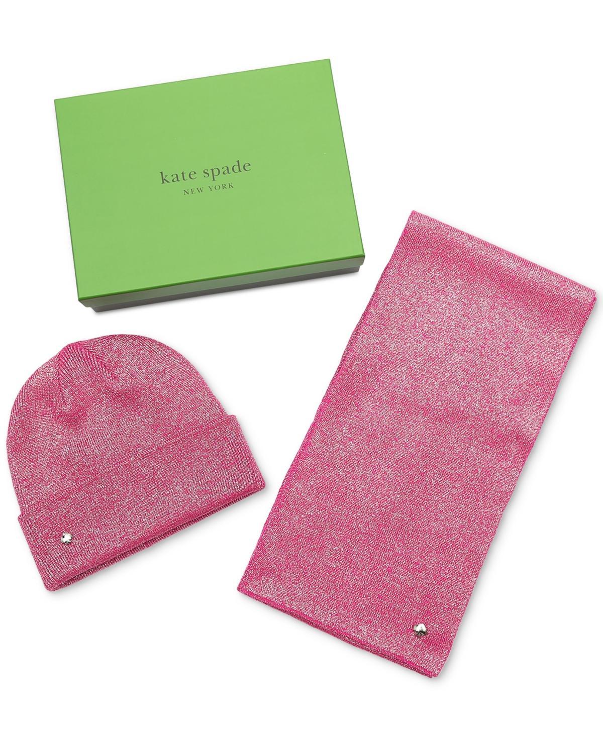 Kate Spade New York Womens Metallic Beanie & Scarf Boxed Gift Set Product Image