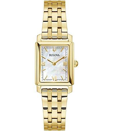 Bulova Womens Sutton Gold-Tone Stainless Steel Bracelet Watch 21mm Product Image