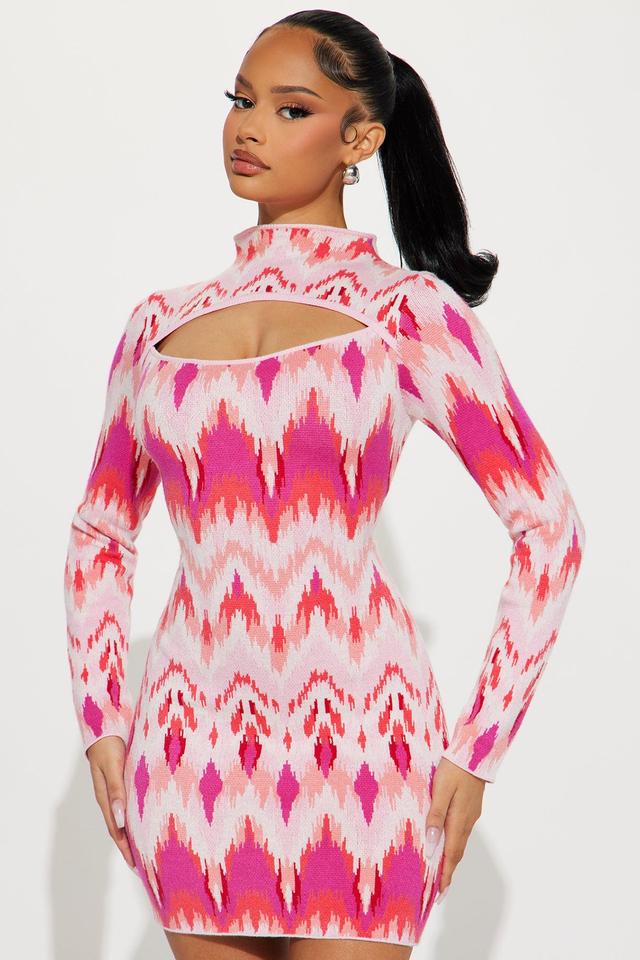 Sierra Sweater Mini Dress - Pink/combo Product Image