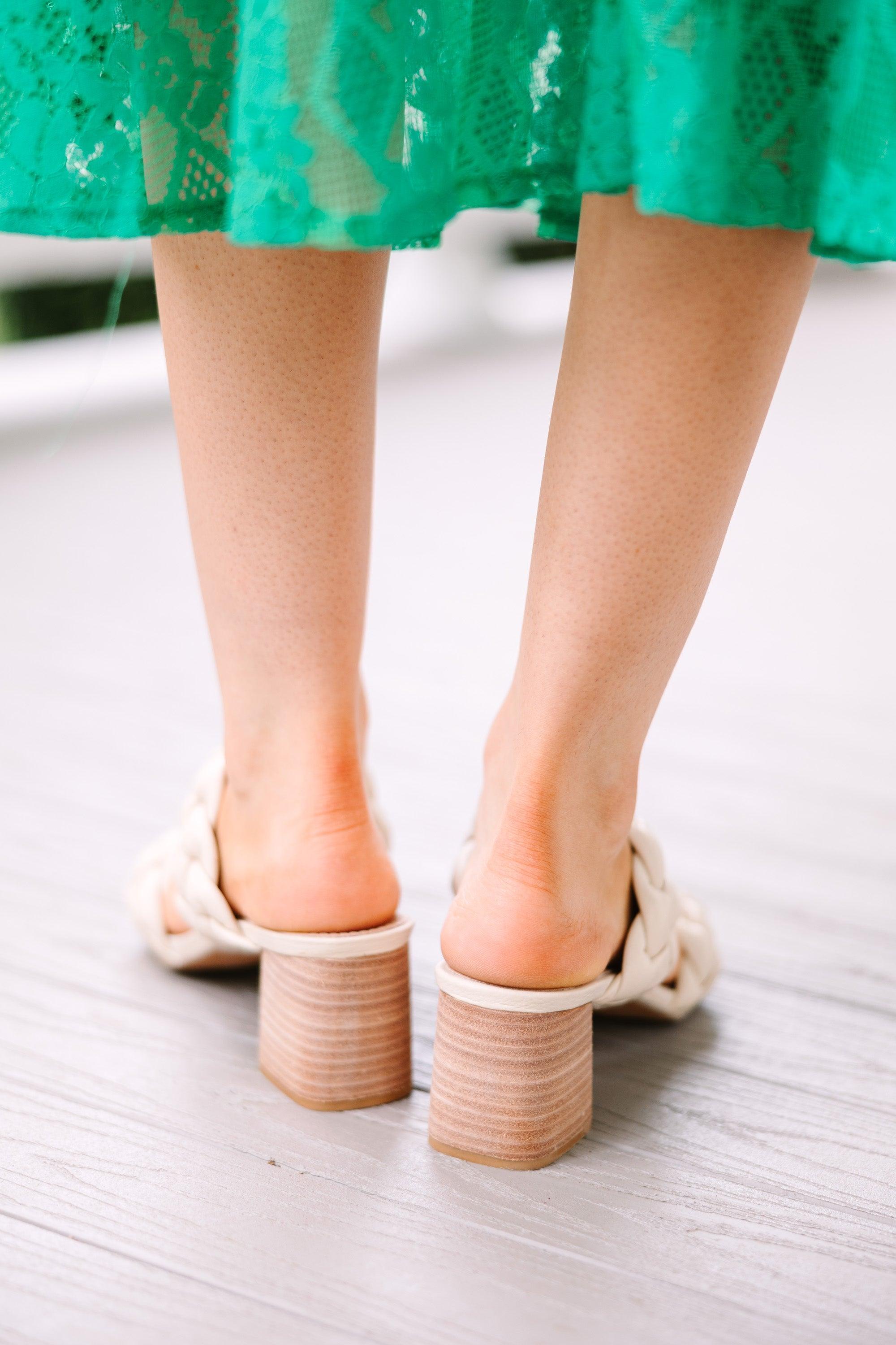 This Is It Beige Braided Heels Female Product Image