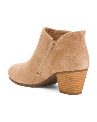 Dalia Suede Block Heel Booties for Women Product Image