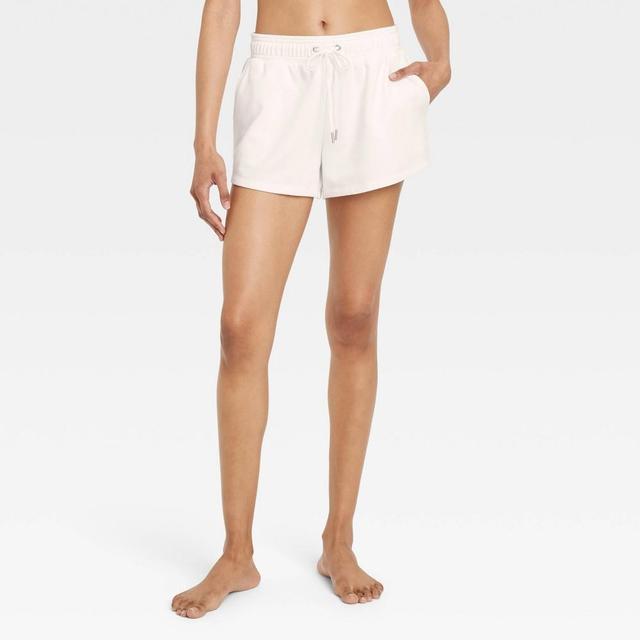 Womens Brushed Fleece Shorts - Auden Cream XS Product Image