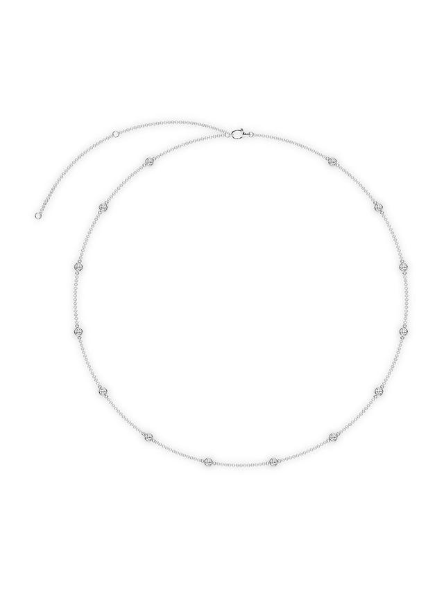 Womens 14K White Gold & 14-Diamond Station Necklace/0.70-2.10 TCW Product Image