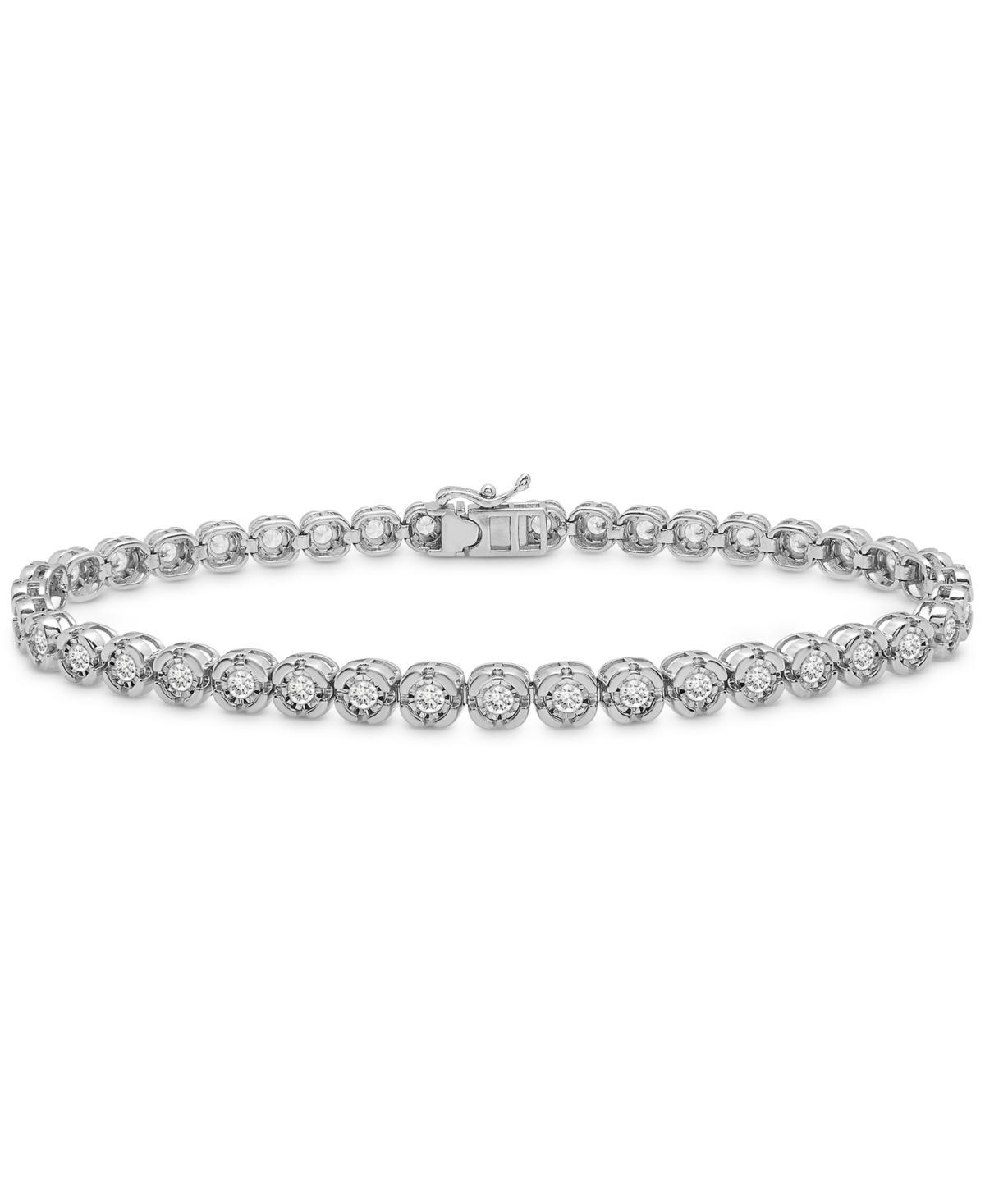 Mens Diamond Miracle Plate Bracelet (1 ct. t.w.) in Sterling Silver Product Image