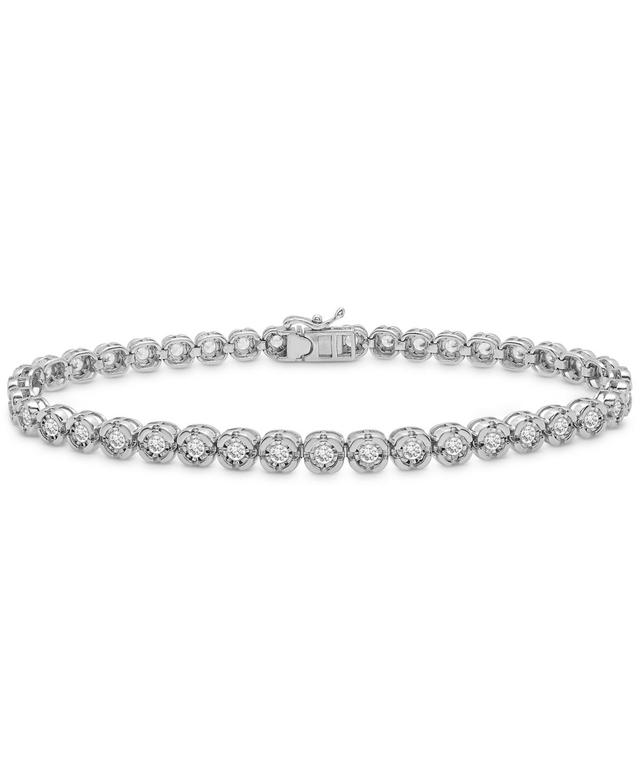 Mens Diamond Miracle Plate Bracelet (1 ct. t.w.) in Sterling Silver Product Image