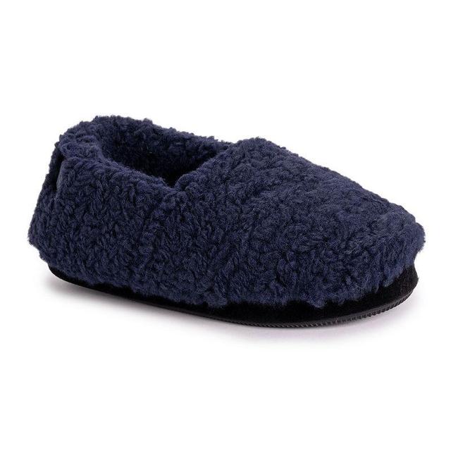 Womens MUK LUKS Talora Sherpa Slippers Dark Blue Product Image