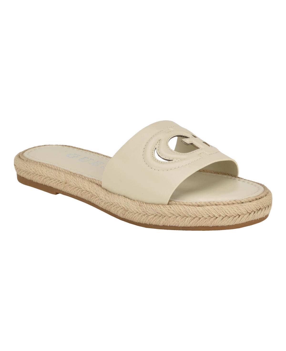 Guess Womens Katica Cut-Out Logo Espadrille Slide Sandals Product Image