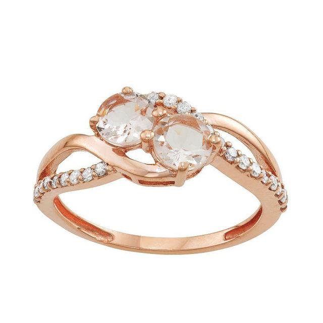 Tiara 10k Rose Gold 1/4 Carat T.W. Diamond & Morganite Ring, Womens Pink Product Image