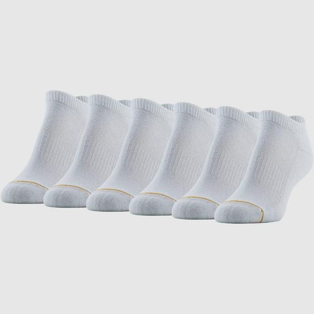 All Pro Womens 6pk No Show Cotton Blend Athletic Socks - White 4-10 Product Image