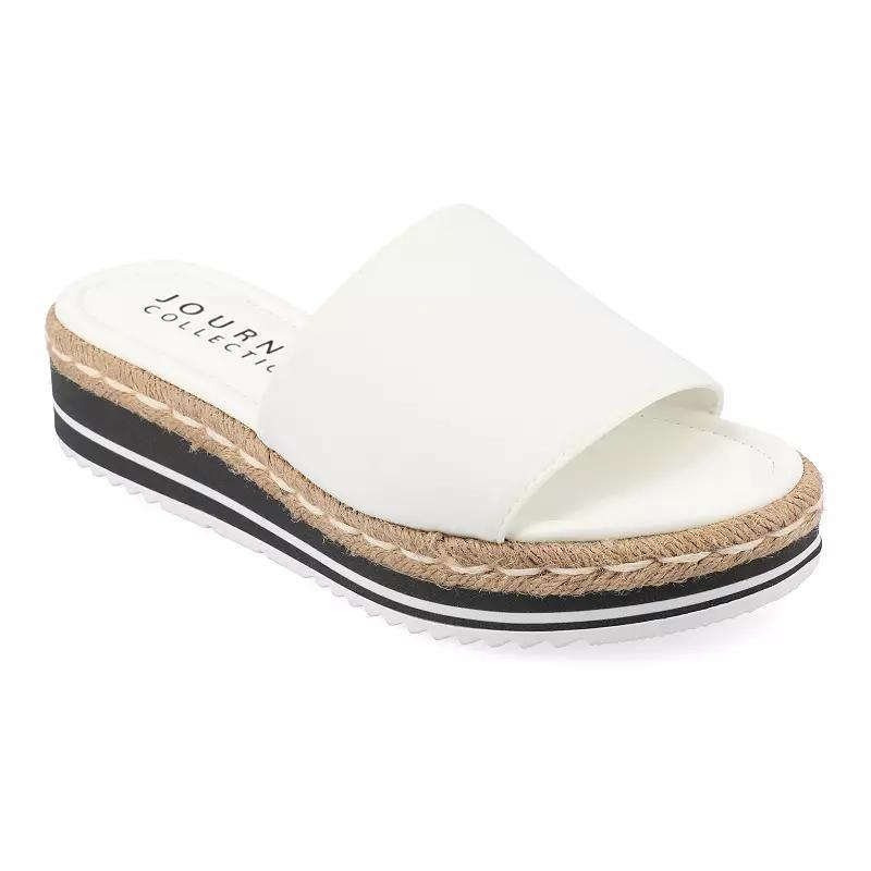 Journee Collection Rosey Womens Espadrille Slide Sandals White Product Image