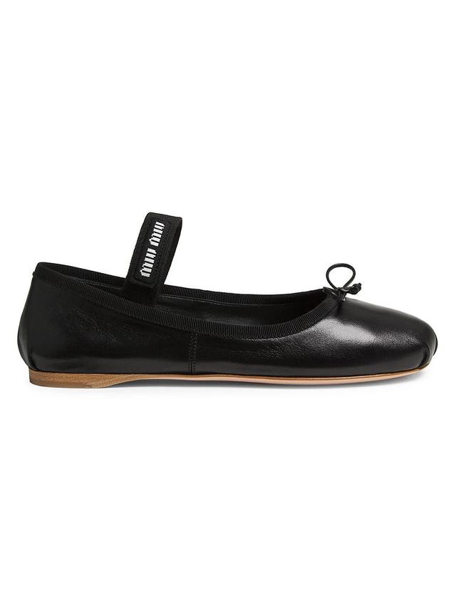 Miu Miu Lea Logo Ballerina Flat Product Image