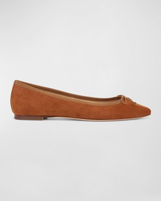 Catherine Suede Bow Ballerina Flats Product Image