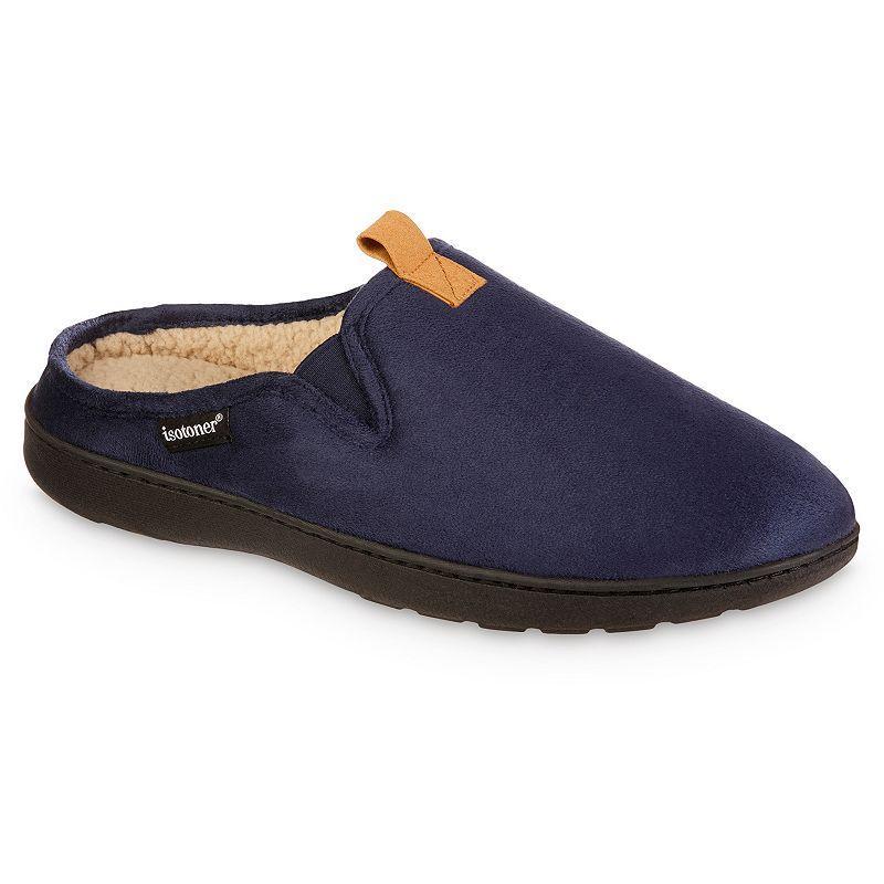 Isotoner Mens Recycled Vincent Hoodback Slippers - Navy Blue L Product Image