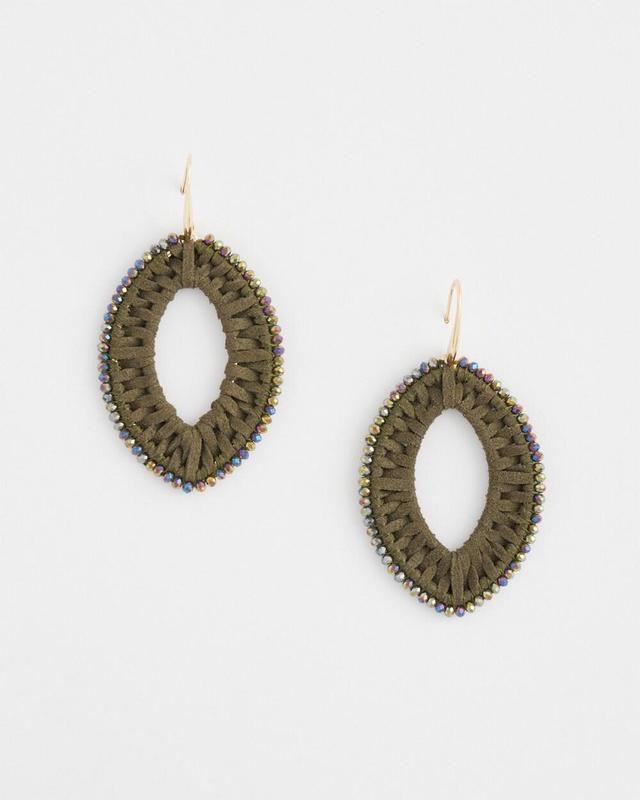 No Droop™ Olive Faux Suede Earrings Product Image