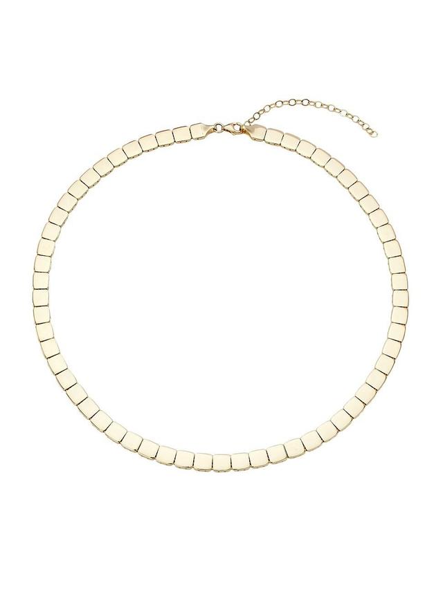 Womens 14K Yellow Gold Square-Link Necklace Product Image