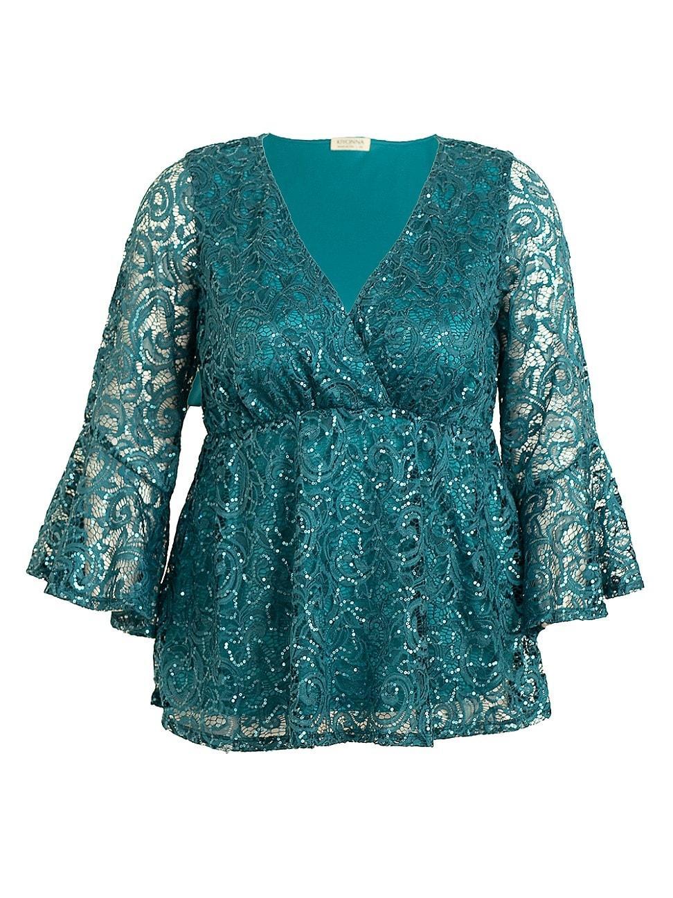 Kiyonna Sequin Lace Top Product Image