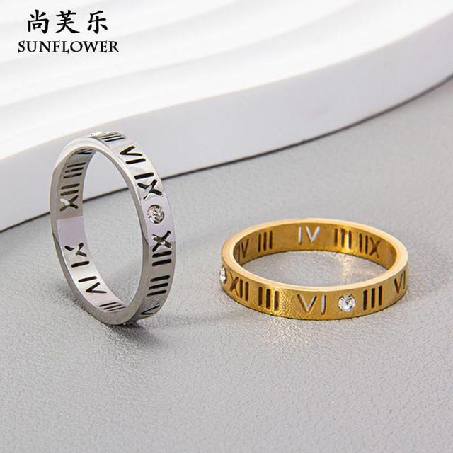 Couple Matching Roman Numeral Ring Product Image